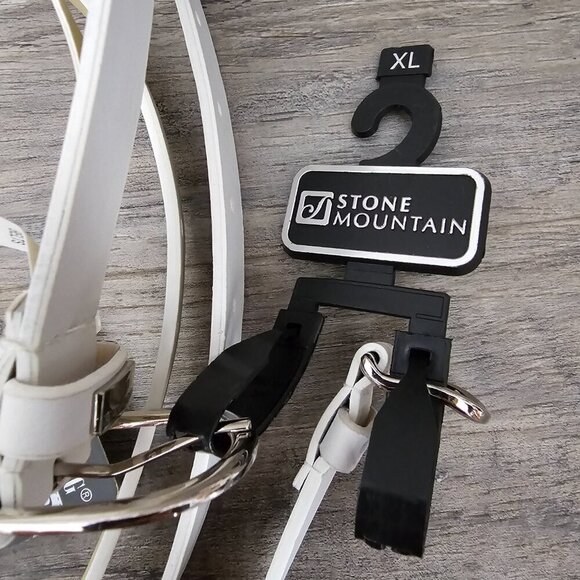 Stone Mountain Double Belted Fanny Bag New White Leather Wristlet Belt Set - Picture 7 of 9